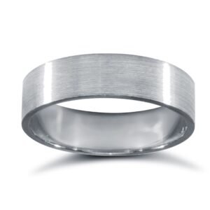 Platinum Standard Weight Flat Profile Satin Wedding Ring