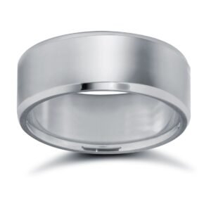Platinum Standard Weight Flat Profile Bevelled Edge Wedding Ring