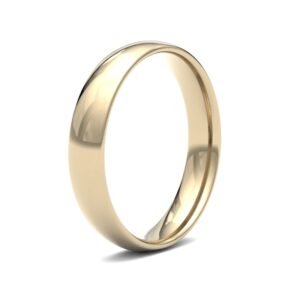9ct Yellow Gold 4mm Lightweight Court Profile Mirror Finish Wedding Ring