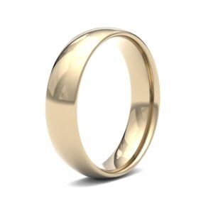 9ct Yellow Gold 5mm Lightweight Court Profile Mirror Finish Wedding Ring