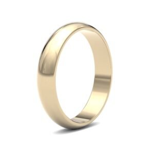 18ct Yellow Gold 4mm Lightweight D-Jhape Profile Mirror Finish Wedding Ring