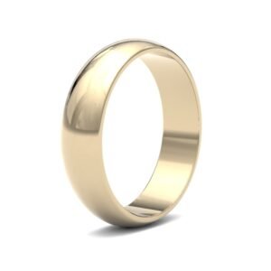 18ct Yellow Gold 5mm Lightweight D-Jhape Profile Mirror Finish Wedding Ring