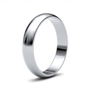 Platinum 4mm Lightweight D-Jhape Profile Mirror Finish Wedding Ring