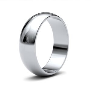 Platinum 6mm Lightweight D-Shape Profile Mirror Finish Wedding Ring