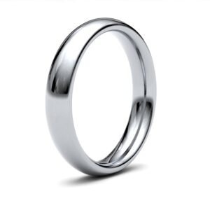 18ct White Gold Premium Weight Court Profile Mirror Finish Wedding Ring