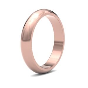 18ct Rose Gold Premium Weight D-Shape Profile Mirror Finish Wedding Ring