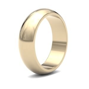18ct Yellow Gold Premium Weight D-Shape Profile Mirror Finish Wedding Ring