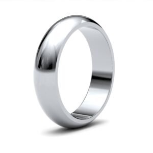Platinum Premium Weight D-Shape Profile Mirror Finish Wedding Ring