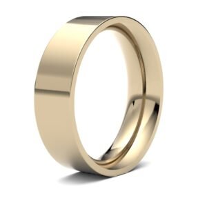18ct Yellow Gold Premium Weight Flat Court Profile Mirror Finish Wedding Ring
