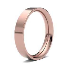 9ct Rose Gold Premium Weight Flat Court Profile Mirror Finish Wedding Ring