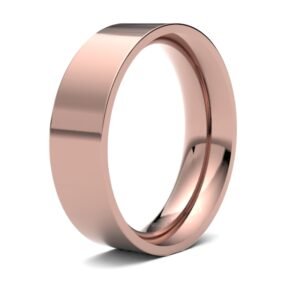 9ct Rose Gold Premium Weight Flat Court Profile Mirror Finish Wedding Ring