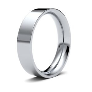 Platinum Premium Weight Flat Court Profile Mirror Finish Wedding Ring