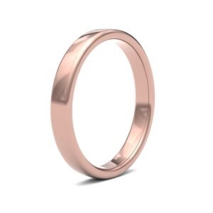 18ct Rose Gold Standard Weight Court Profile Mirror Finish Wedding Ring
