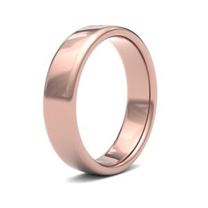 18ct Rose Gold Standard Weight Court Profile Mirror Finish Wedding Ring