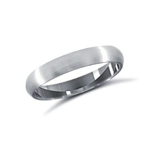 18ct White Gold Standard Weight Court Profile Satin Wedding Ring
