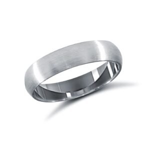 18ct White Gold Standard Weight Court Profile Satin Wedding Ring