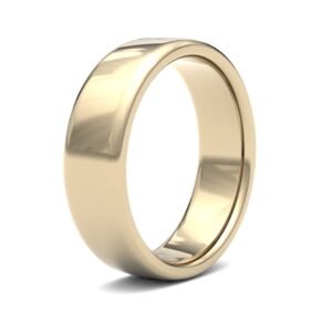18ct Yellow Gold Standard Weight Court Profile Mirror Finish Wedding Ring