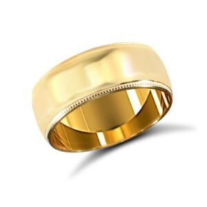 18ct Yellow Gold Standard Weight Court Profile Mill Grain Wedding Ring