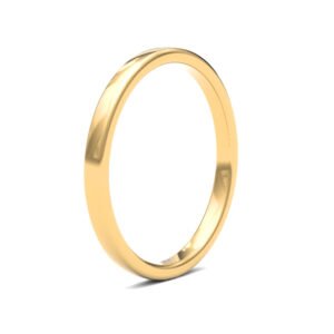 22ct Yellow Gold Standard Weight 2mm Soft Court Profile Mirror Finish Wedding Ring
