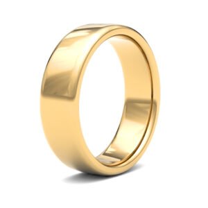 22ct Yellow Gold Standard Weight 6mm Soft Court Profile Mirror Finish Wedding Ring