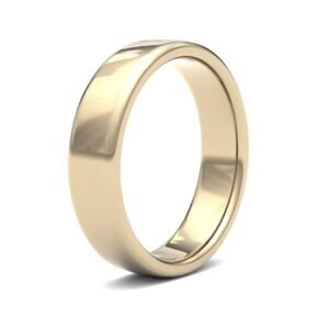 9ct Yellow Gold Standard Weight Court Profile Mirror Finish Wedding Ring