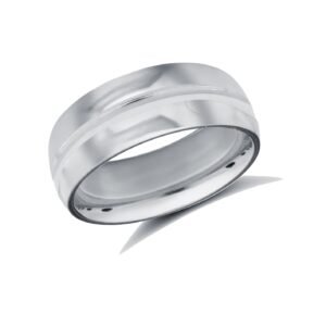 Palladium Standard Weight Court Profile Centre Groove Wedding Ring