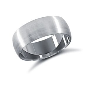 Platinum Standard Weight Court Profile Satin Wedding Ring